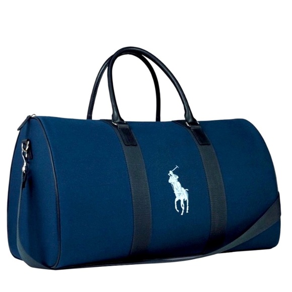 Polo Duffel Bag Canvas Big Pony Logo Holdall Gym Bag Carry-on Traveler Weekender